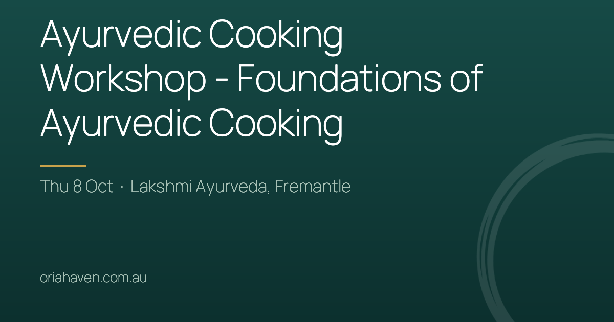 Share card for Ayurvedic Cooking Workshop – Foundations of Ayurvedic Cooking
