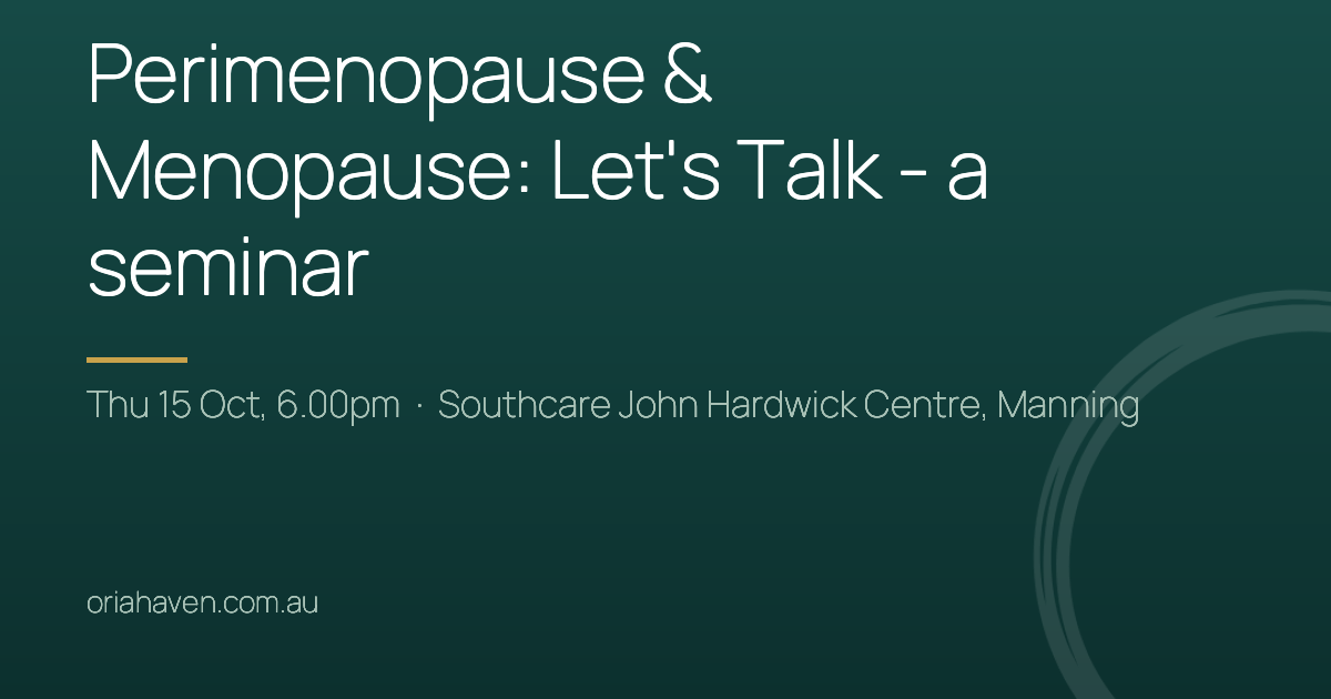 Share card for Perimenopause & Menopause: Let’s Talk – a seminar